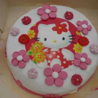 Hello Kitty icing taart 